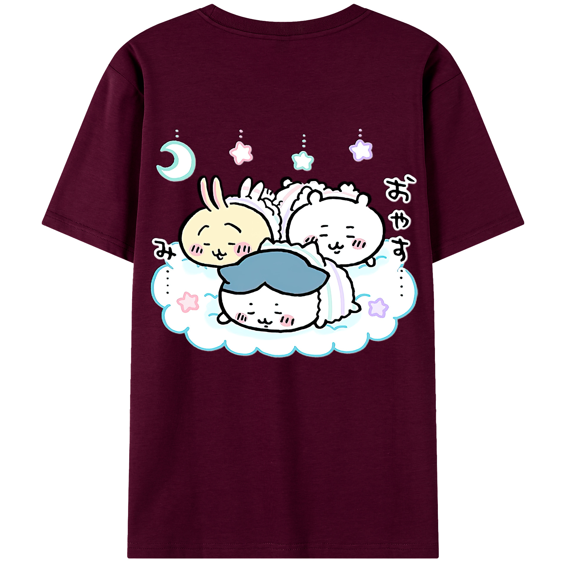 （画像用） ちいかわ ハチワレ Chii-kawa hachiware レディース半袖Tシャツ(バックプリント)